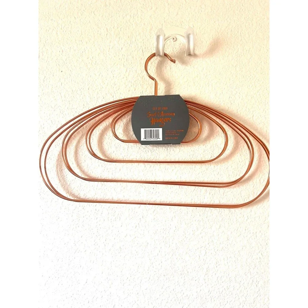 Set of 2 Metallic Copper Scarf & Accessory Hangers